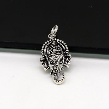 925 silver Ganesha idol pendant necklace by Tribal Ornaments featuring a detailed, stylish design perfect for gifting.