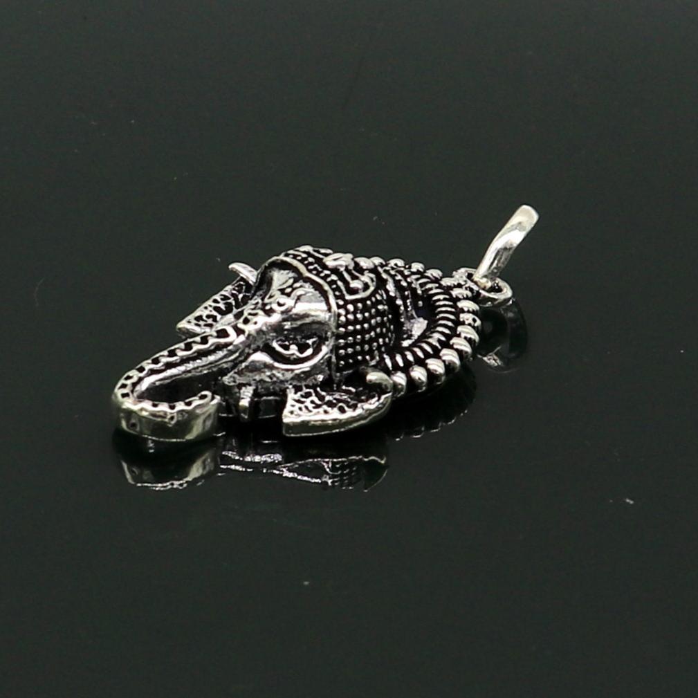 Sterling silver Ganesha idol pendant necklace by TRIBAL ORNAMENTS, featuring a detailed and stylish design for gifting or personal wear.