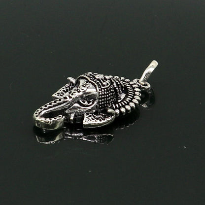 Sterling silver Ganesha idol pendant necklace by TRIBAL ORNAMENTS, featuring a detailed and stylish design for gifting or personal wear.