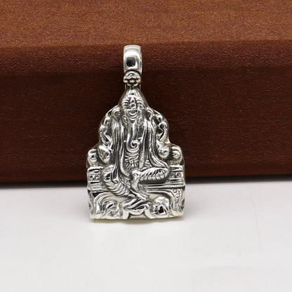 Sterling silver Ganesha pendant featuring intricate tribal design, oxidized finish, stylish and customized, ideal for necklace jewelry.