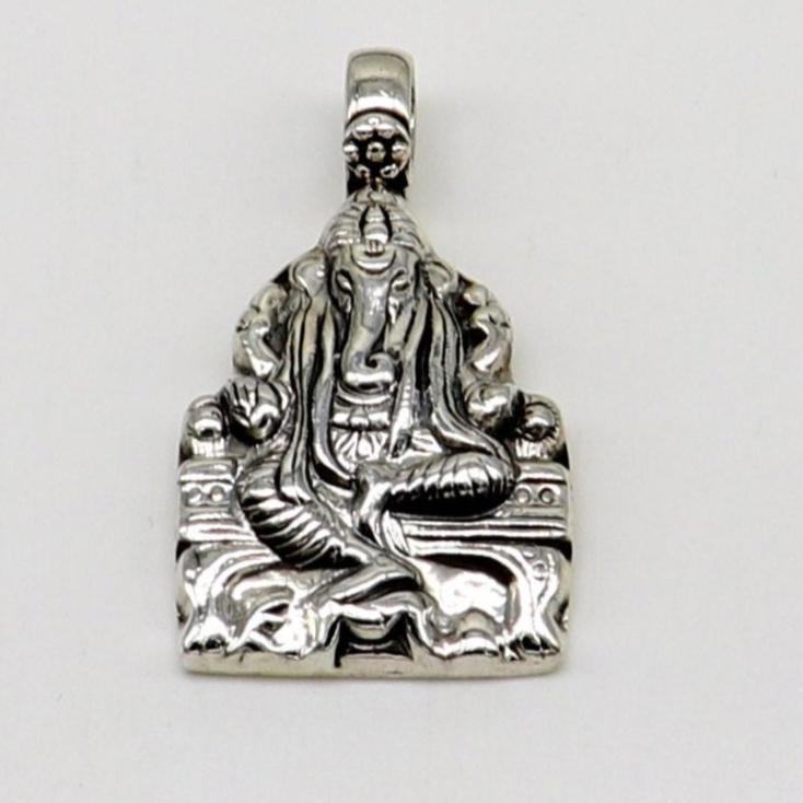925 fine pure silver Idol god Ganesha pendant, unique stylish customized pendant, best gifting fancy oxidized pendant necklace ssp405 - TRIBAL ORNAMENTS