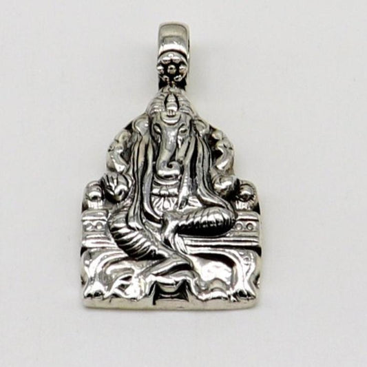 925 fine pure silver Idol god Ganesha pendant, unique stylish customized pendant, best gifting fancy oxidized pendant necklace ssp405 - TRIBAL ORNAMENTS