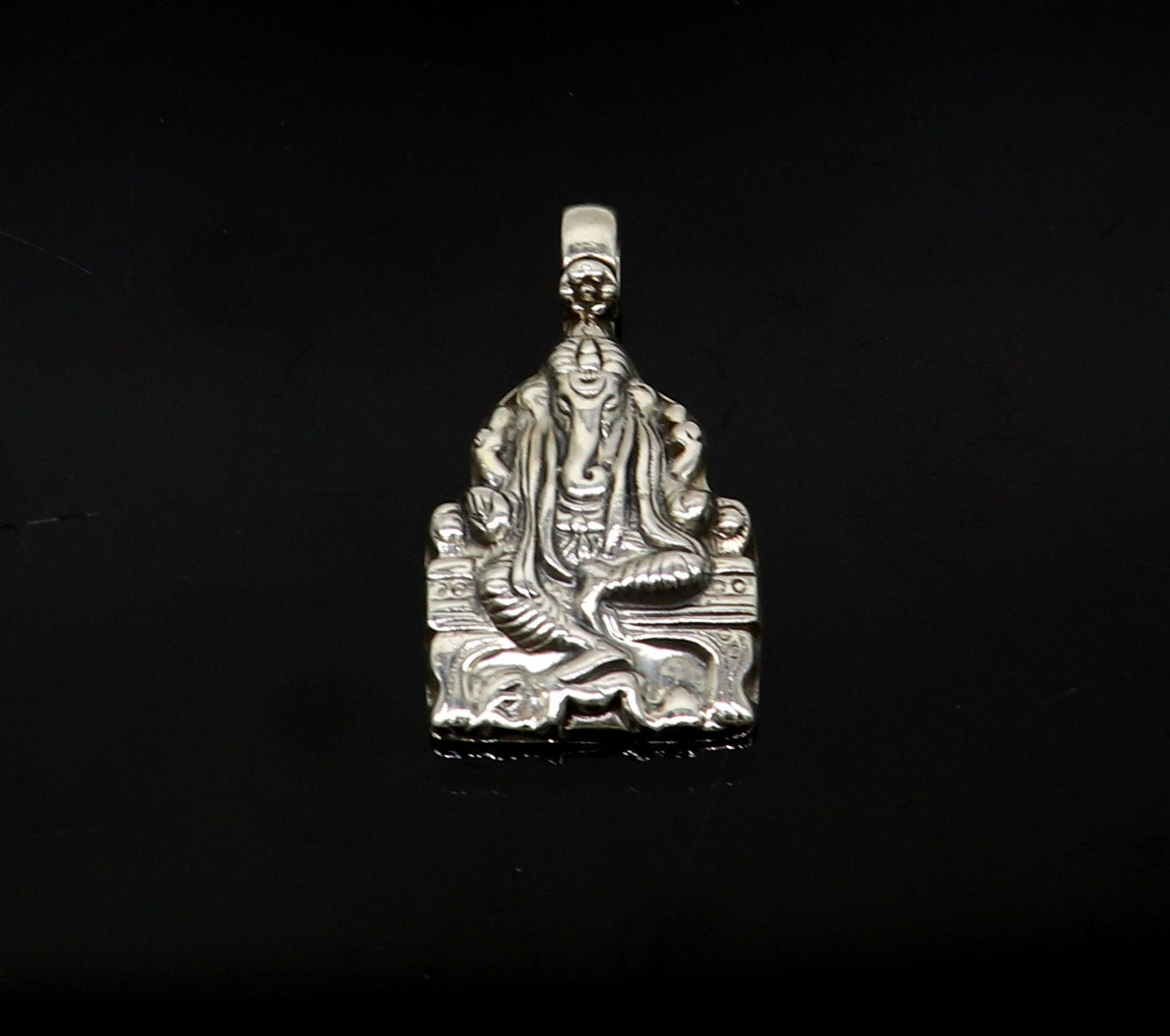 925 fine pure silver Idol god Ganesha pendant, unique stylish customized pendant, best gifting fancy oxidized pendant necklace ssp405 - TRIBAL ORNAMENTS