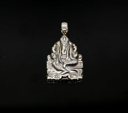 925 silver Ganesha pendant necklace from TRIBAL ORNAMENTS, oxidized design with a unique, stylish, customized idol god jewelry piece