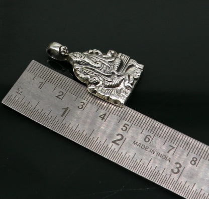 925 silver Ganesha pendant, tribal-style idol god jewelry, oxidized custom-designed necklace from Tribal Ornaments.