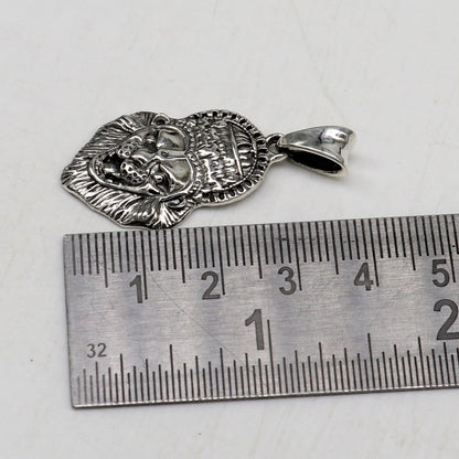 925 silver God Vishnu Narsimha pendant, oxidized tribal jewelry, detailed idol design, perfect for necklaces and meaningful gifts.