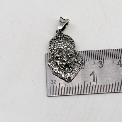 925 pure silver God Vishnu Narsimha pendant, oxidized jewelry with intricate detailing, stylish custom-designed locket necklace.