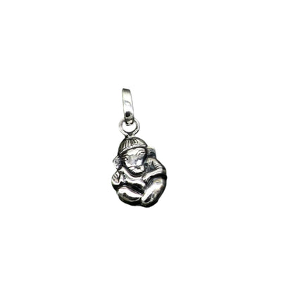 Small 925 silver Ganesha idol pendant from TRIBAL ORNAMENTS, stylish vintage-style necklace for gifting or personal adornment.