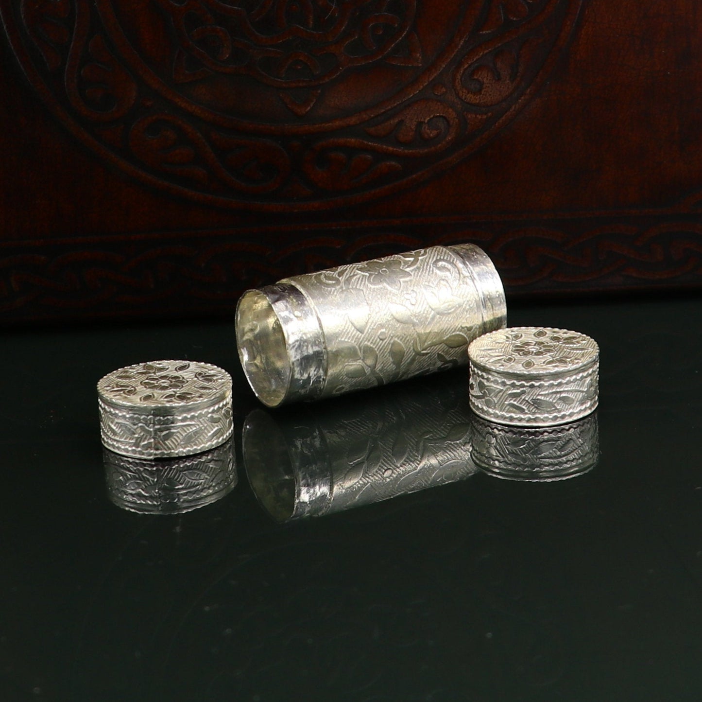 925 fine solid silver handmade small tobacco box, fennel box office & home, storage box silver utensils, silver box, men's accessories su152 - TRIBAL ORNAMENTS