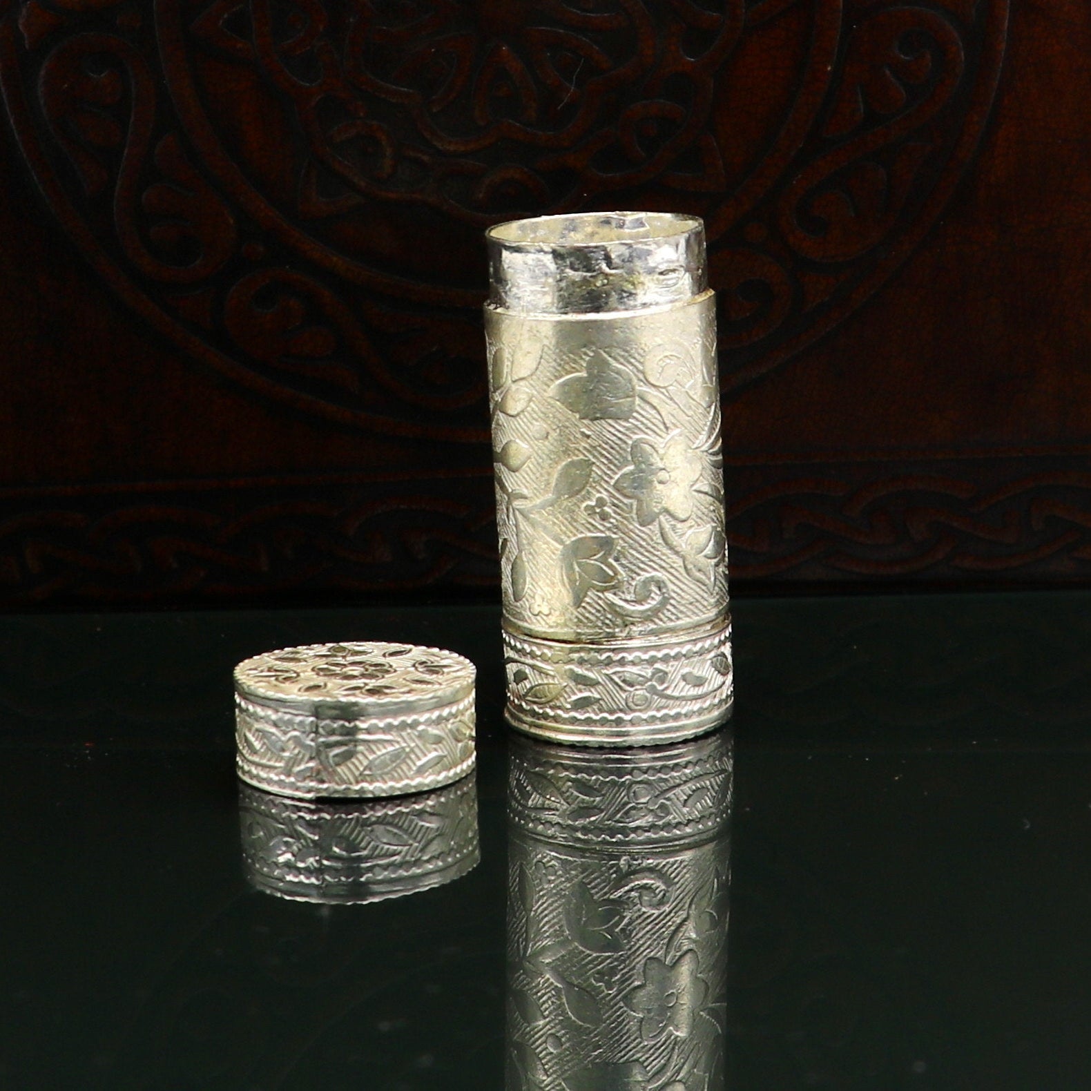 925 fine solid silver handmade small tobacco box, fennel box office & home, storage box silver utensils, silver box, men's accessories su152 - TRIBAL ORNAMENTS