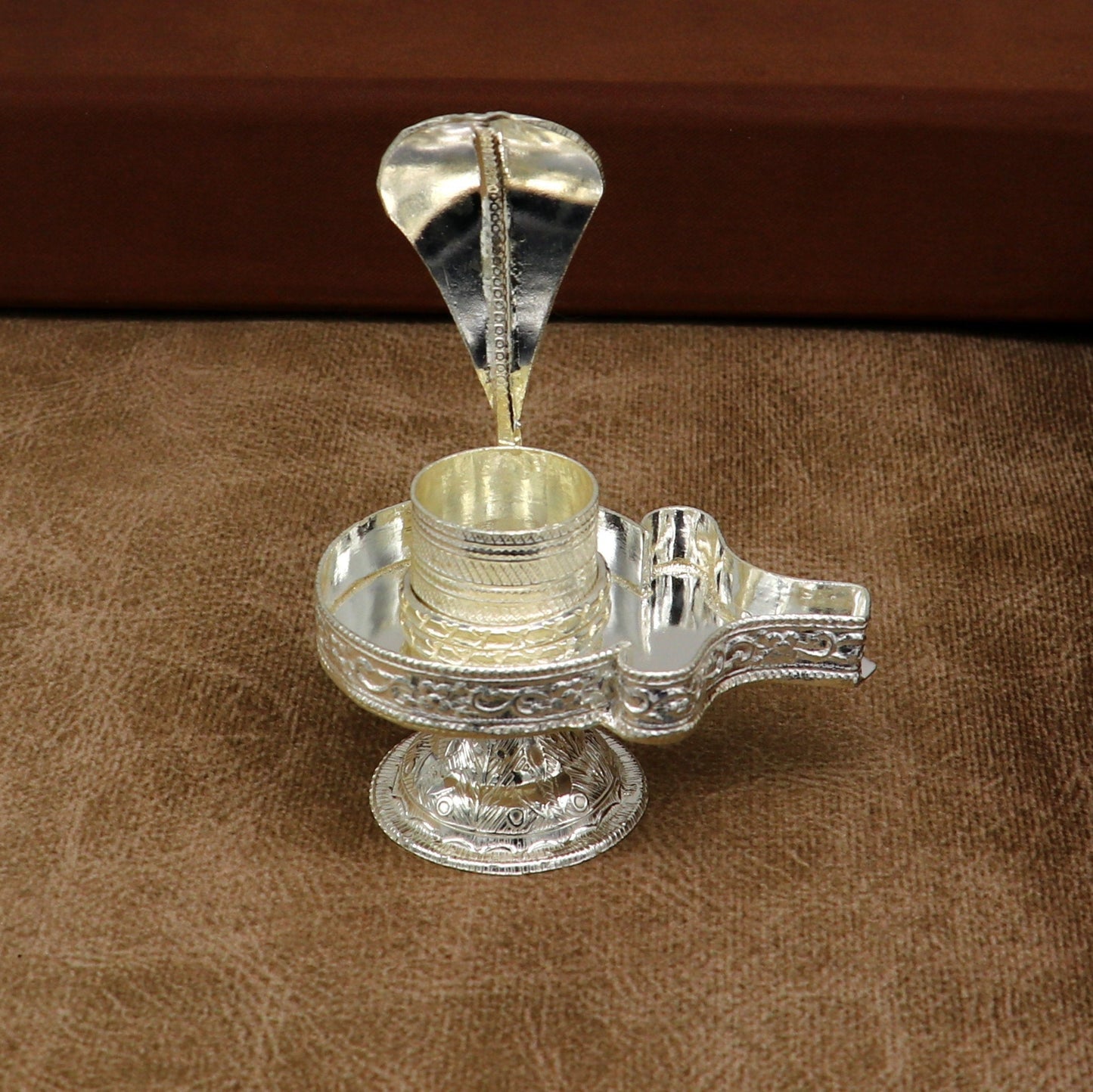 925 fine solid sterling silver lord shiva lingam stand/jalheri, use for put/hold shiva lingam in home temple, awesome handmade article su168 - TRIBAL ORNAMENTS