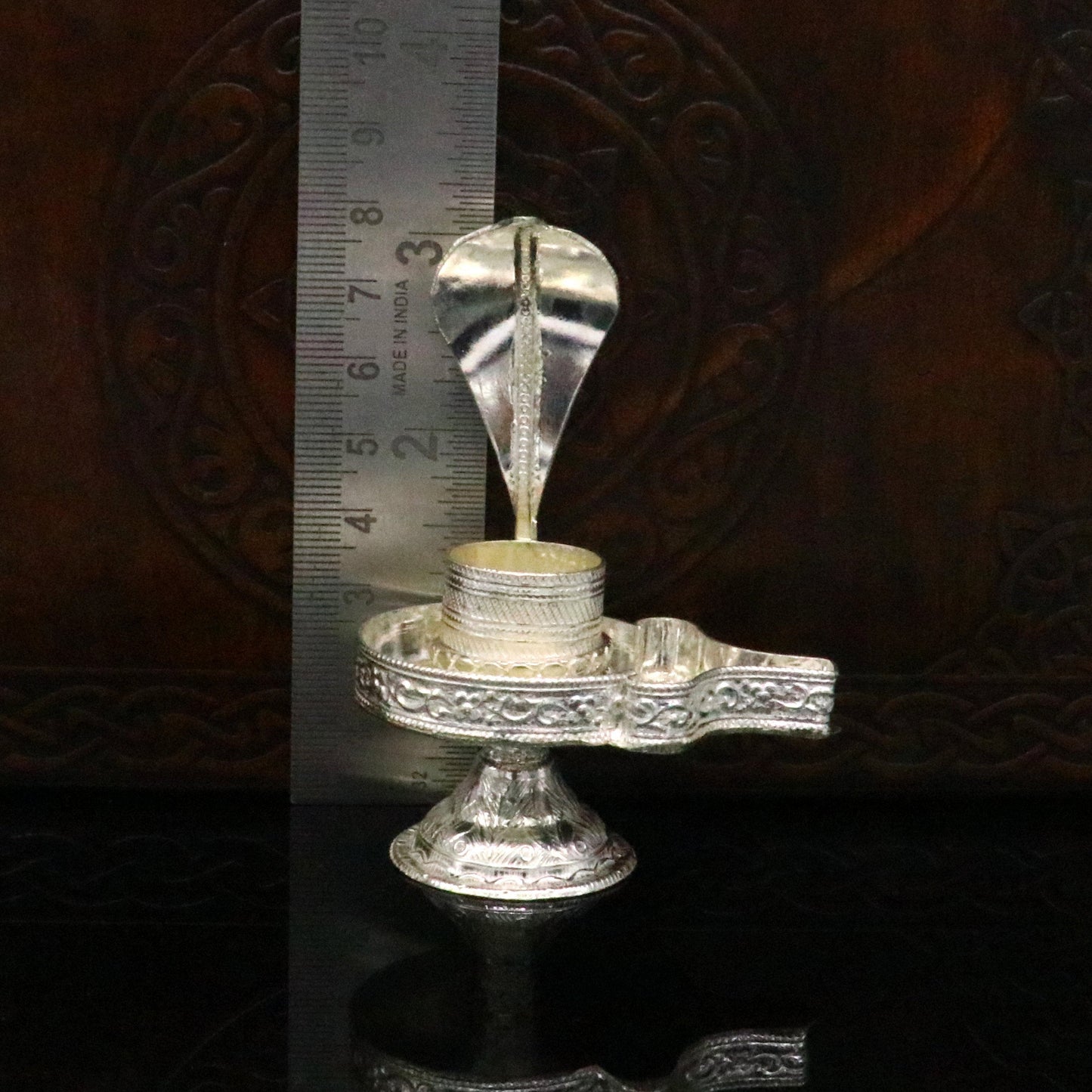 925 fine solid sterling silver lord shiva lingam stand/jalheri, use for put/hold shiva lingam in home temple, awesome handmade article su168 - TRIBAL ORNAMENTS