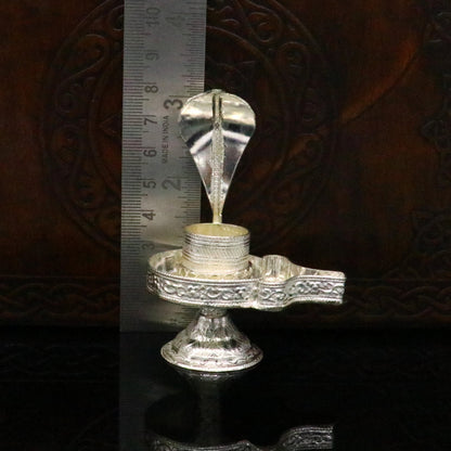 925 fine solid sterling silver lord shiva lingam stand/jalheri, use for put/hold shiva lingam in home temple, awesome handmade article su168 - TRIBAL ORNAMENTS