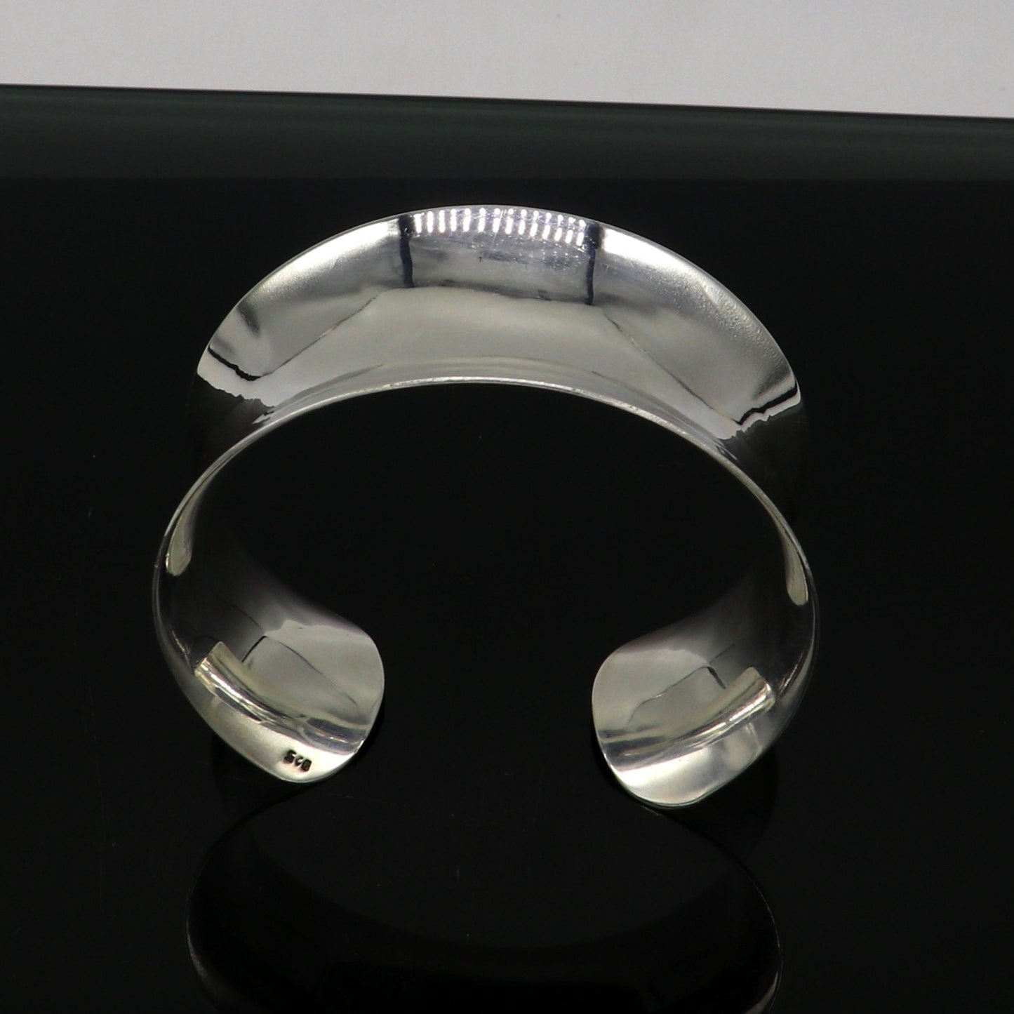 925 fine sterling silver gorgeous unique curved design bright shiny, new trendy fancy Bollywood style elegant cuff bangle bracelet cuff17 - TRIBAL ORNAMENTS