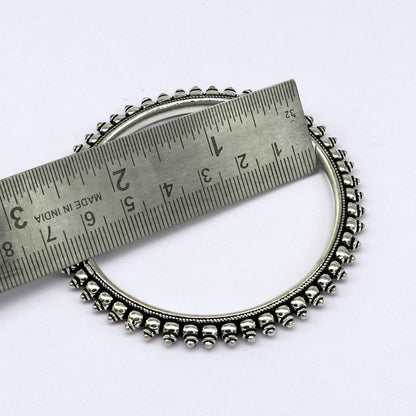 925 pure silver handmade vintage antique stylish waved beaded bangle bracelet. Gorgeous wedding brides made customized bangles nba126 - TRIBAL ORNAMENTS