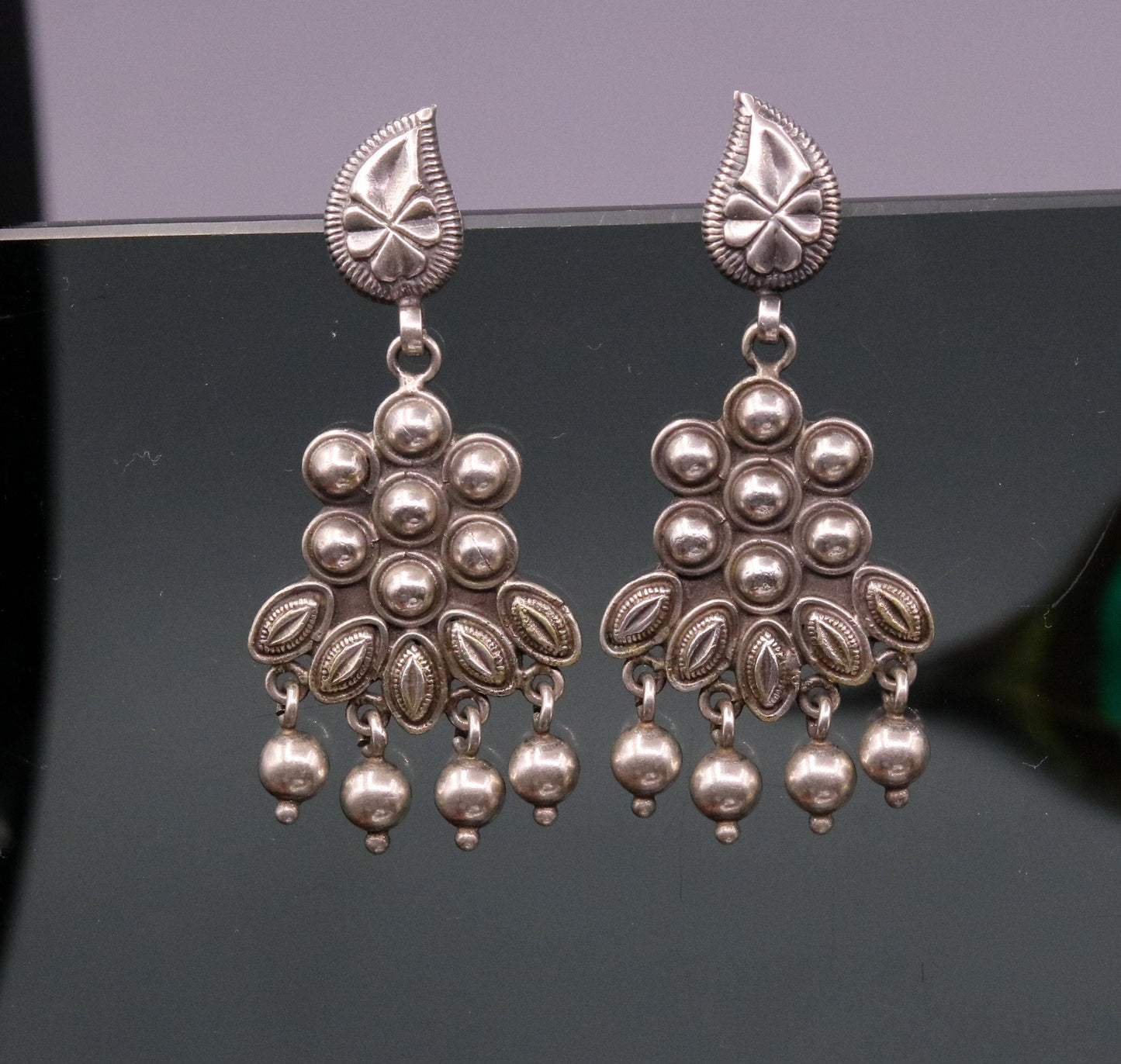 925 Pure silver stud earring unique vintage handmade design drop dangle earring ethnic tribal earring modern trend stylish jewelry  s818 - TRIBAL ORNAMENTS