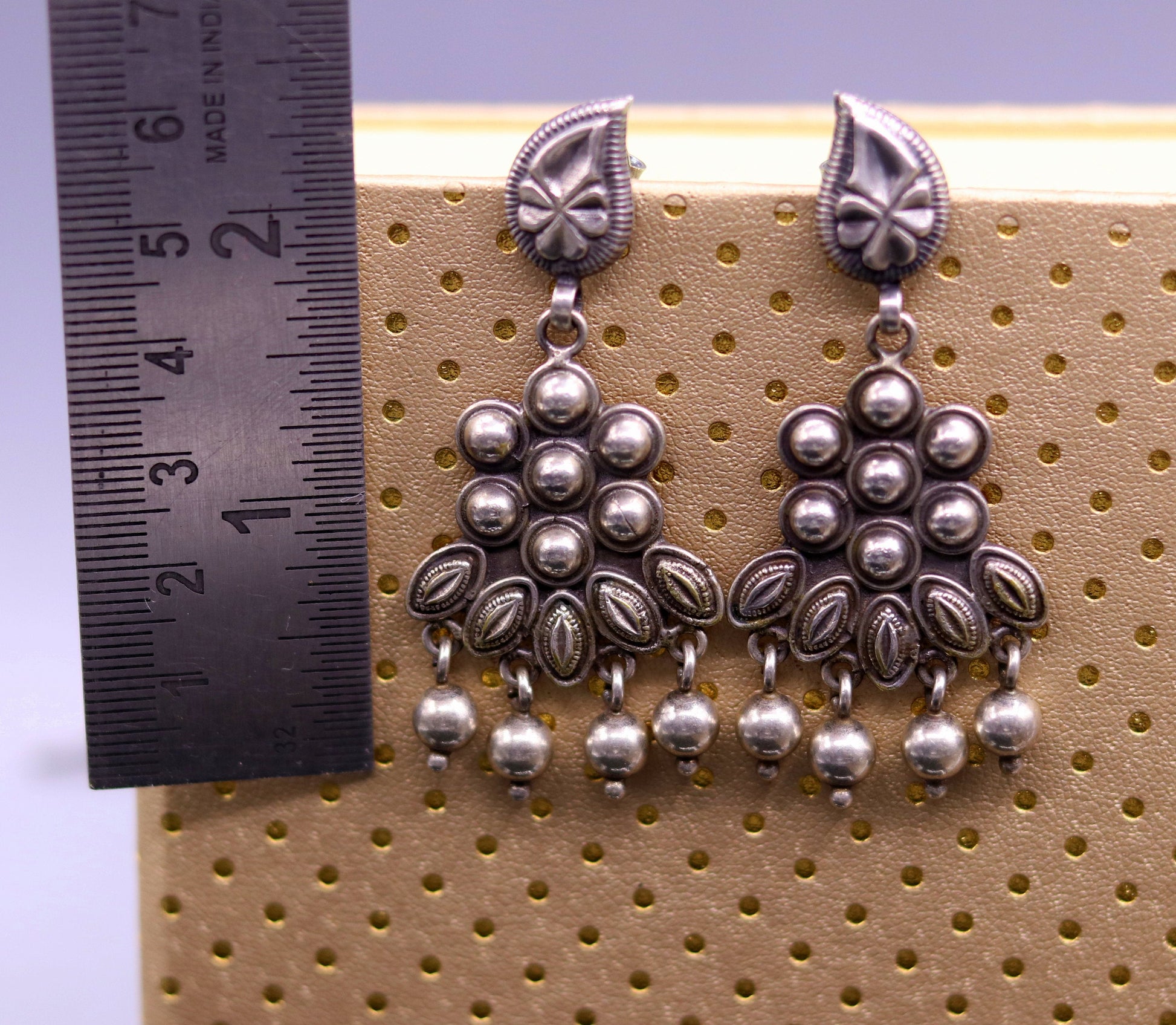 925 Pure silver stud earring unique vintage handmade design drop dangle earring ethnic tribal earring modern trend stylish jewelry  s818 - TRIBAL ORNAMENTS
