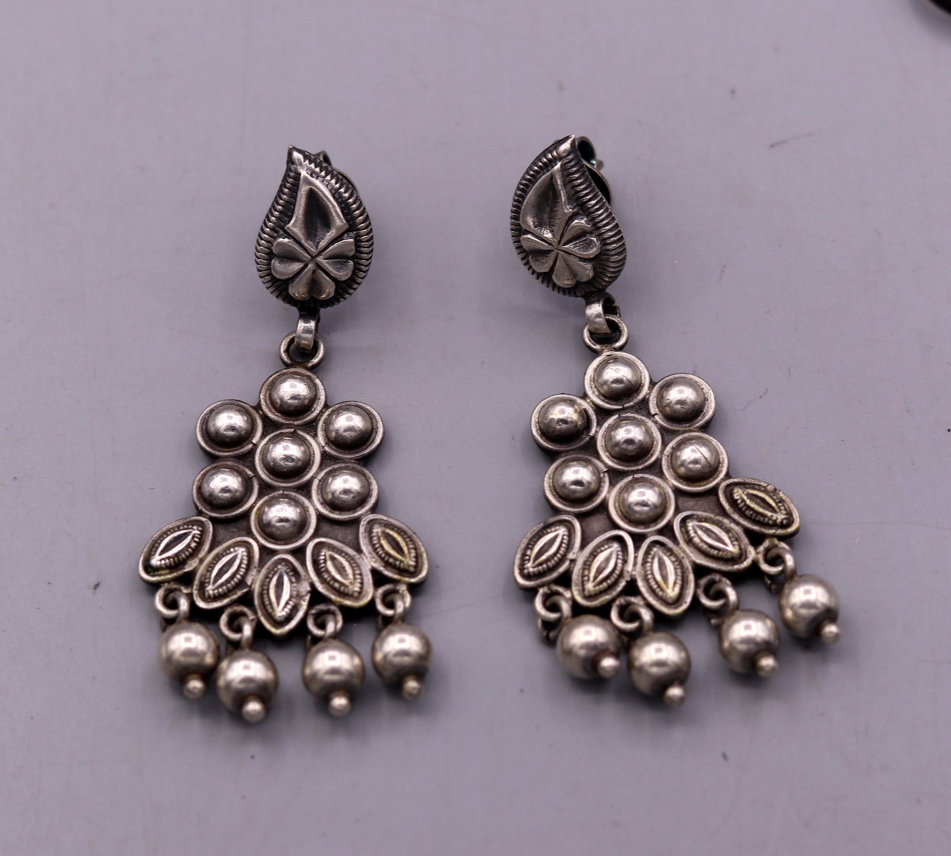 925 Pure silver stud earring unique vintage handmade design drop dangle earring ethnic tribal earring modern trend stylish jewelry  s818 - TRIBAL ORNAMENTS