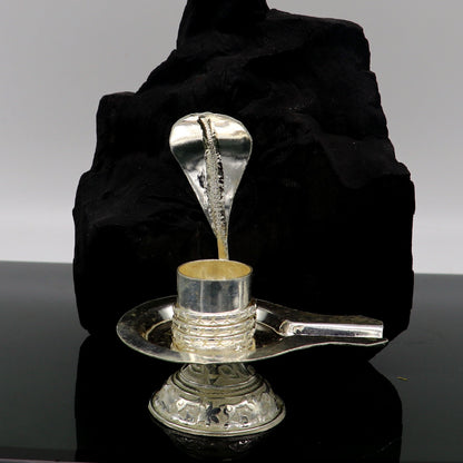 925 pure solid sterling silver lord shiva lingam stand/jalheri, use for put/hold shiva lingam in home temple, awesome handmade article su166 - TRIBAL ORNAMENTS