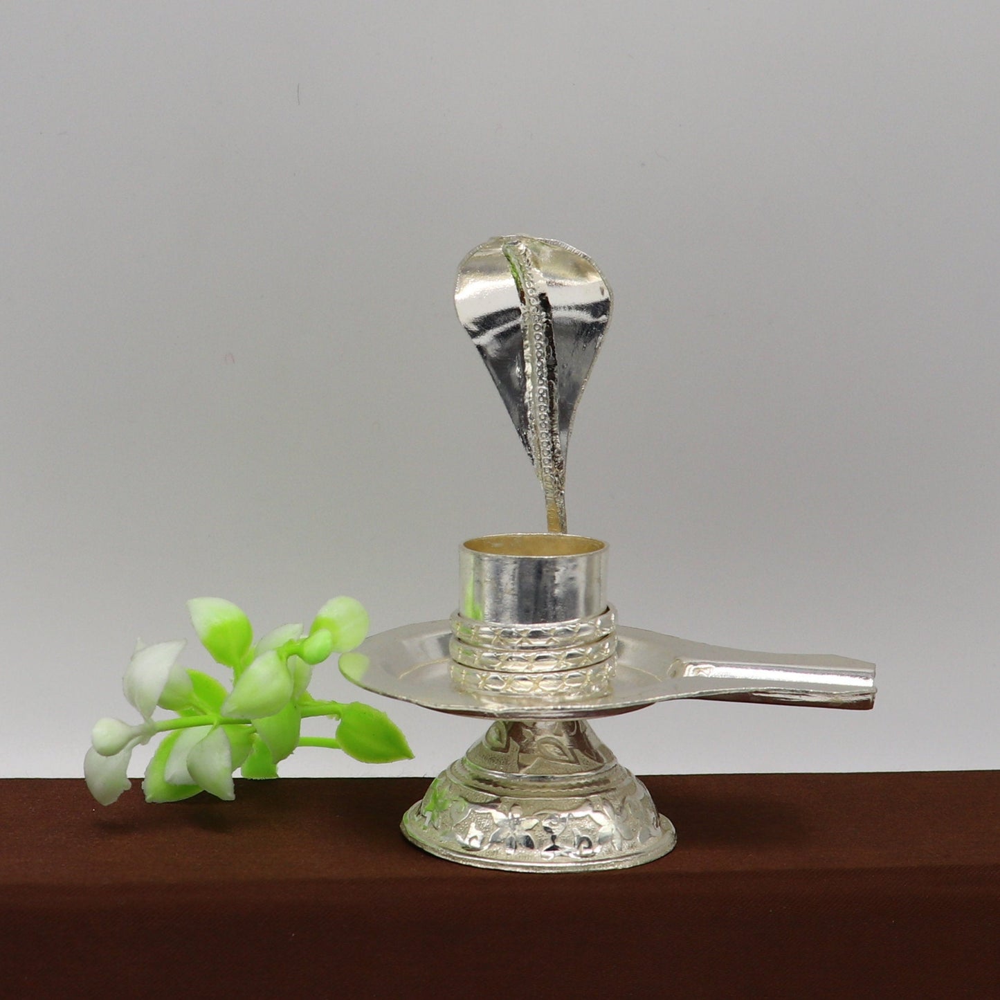 925 pure solid sterling silver lord shiva lingam stand/jalheri, use for put/hold shiva lingam in home temple, awesome handmade article su166 - TRIBAL ORNAMENTS