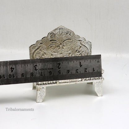 925 pure sterling silver handcrafted Singhasan,idols and goddess Throne, God statue Palna chair, temple art laddu gopal puja article su1015 - TRIBAL ORNAMENTS
