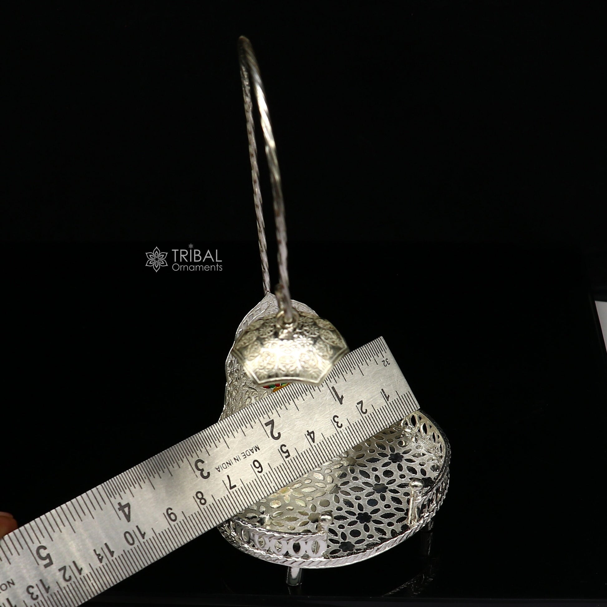 925 pure sterling silver handcrafted small singhasan, idol krishna Bal Gopala throne, god statue's chair, divine silver chauki aasan  su1169 - TRIBAL ORNAMENTS