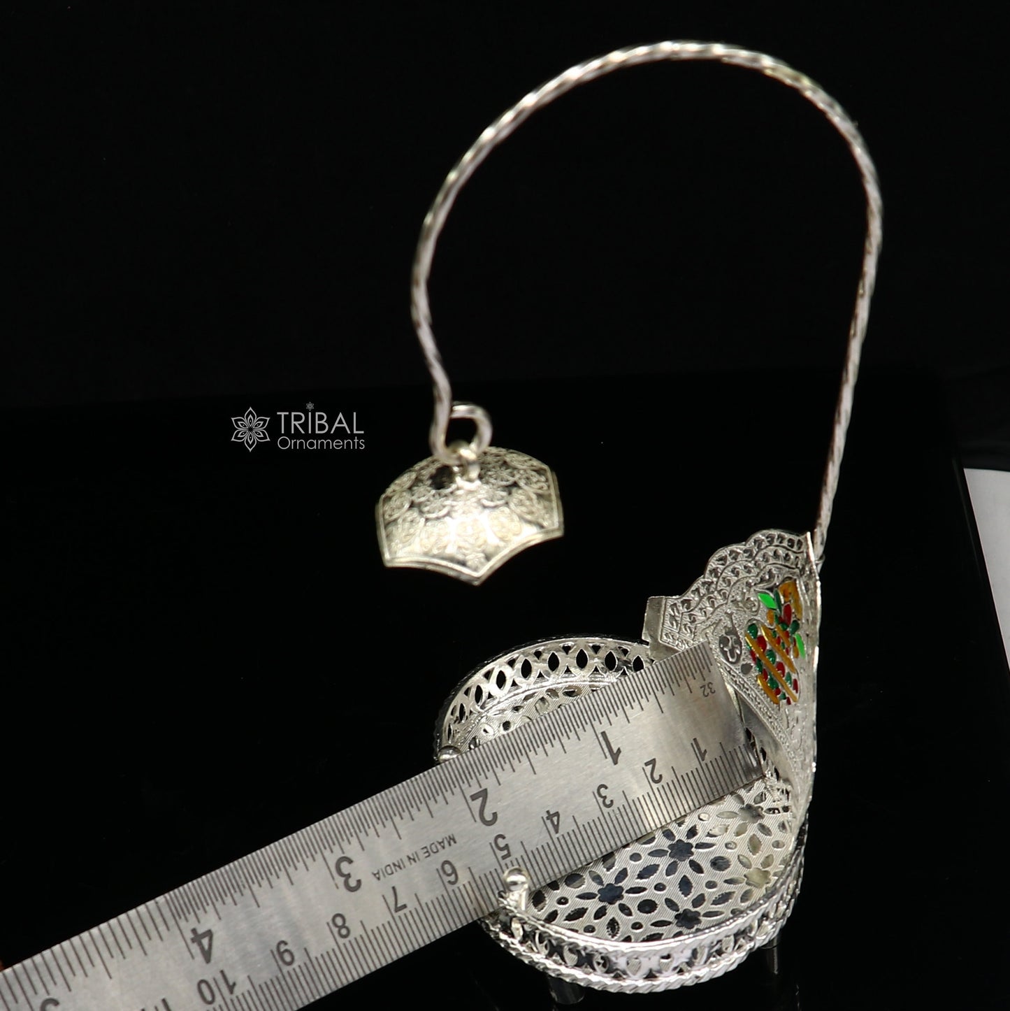 925 pure sterling silver handcrafted small singhasan, idol krishna Bal Gopala throne, god statue's chair, divine silver chauki aasan  su1169 - TRIBAL ORNAMENTS
