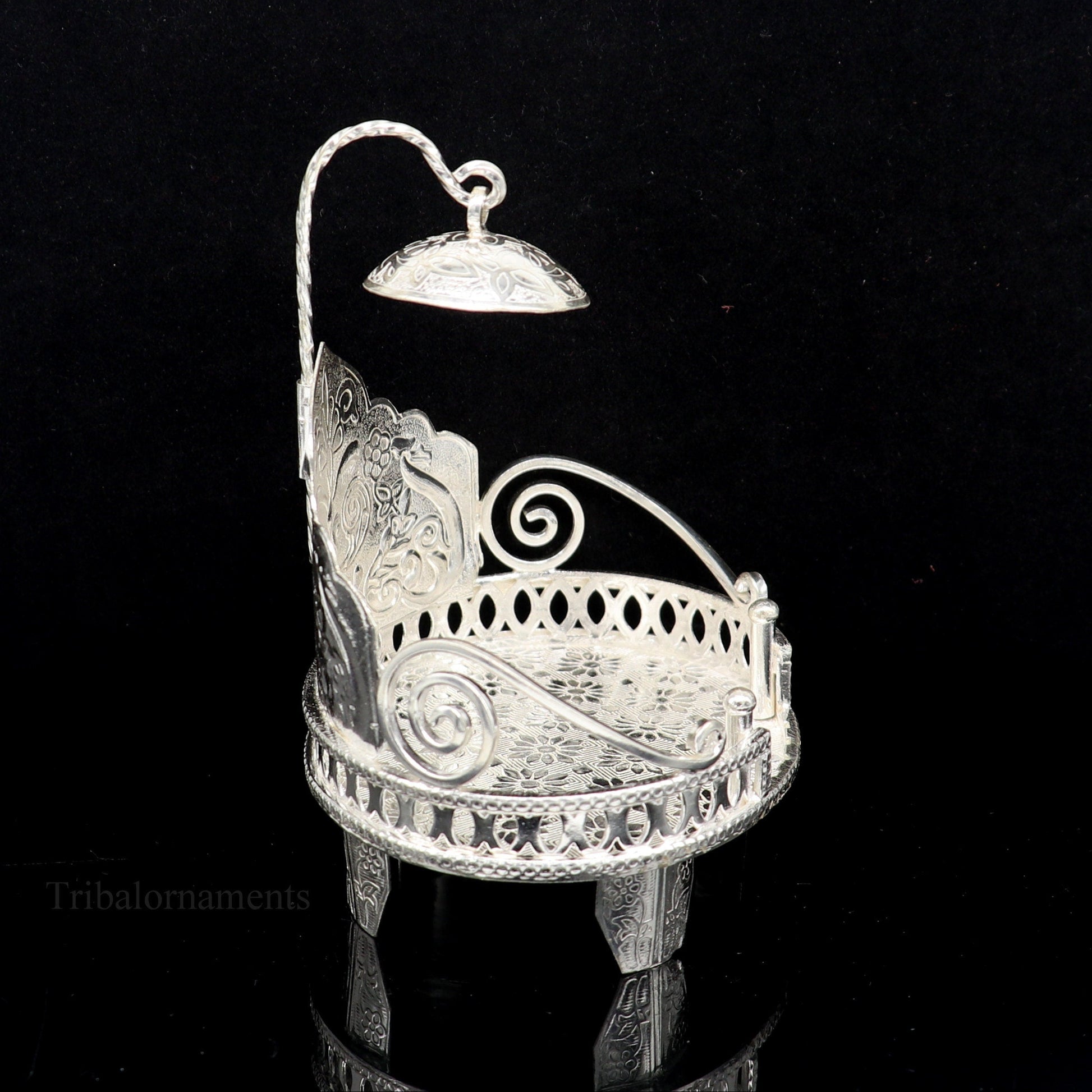 925 pure sterling silver Handmade Divine Singhasan, idol Silver throne, god statue's stand chair, temple art puja article india su486 - TRIBAL ORNAMENTS