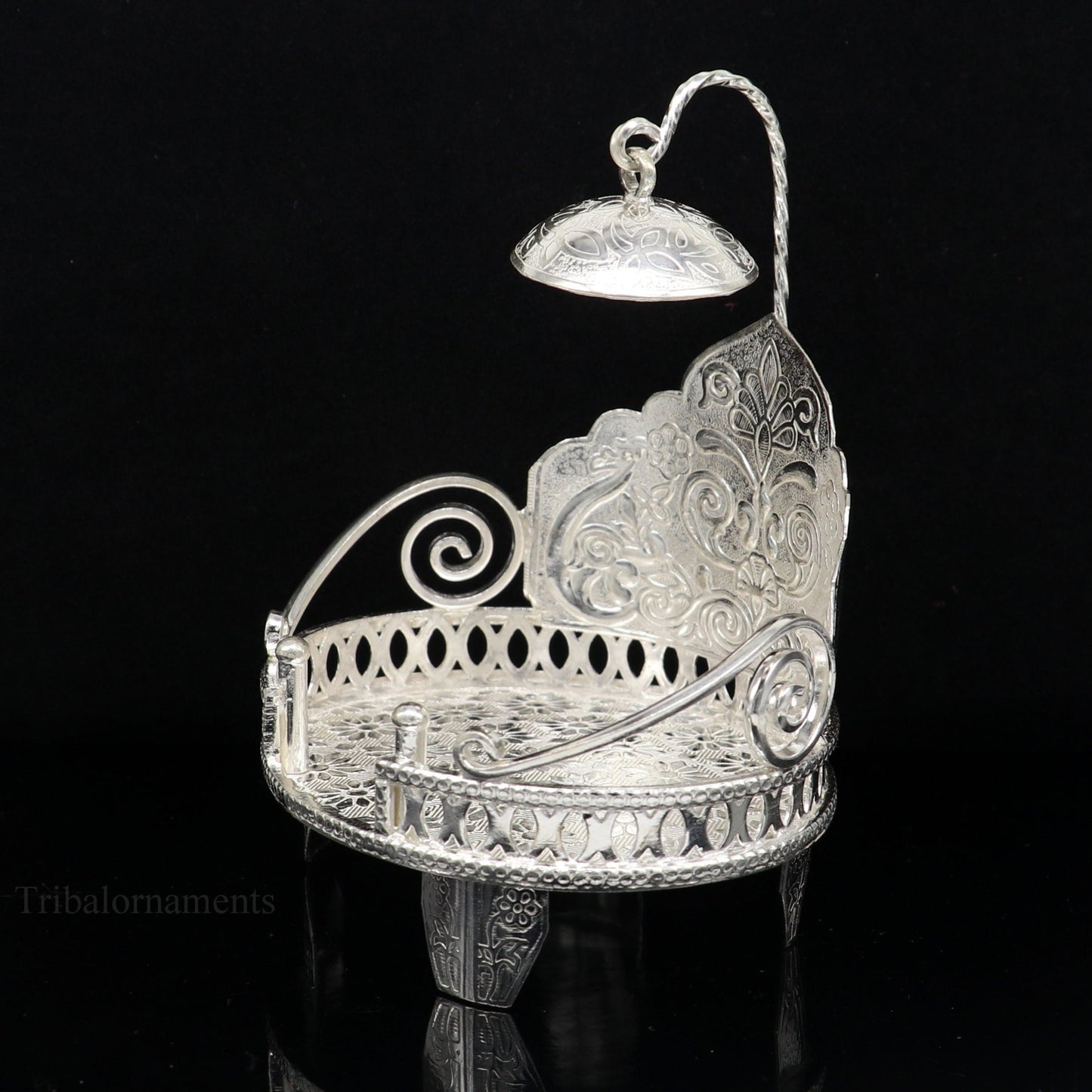 925 pure sterling silver Handmade Divine Singhasan, idol Silver throne, god statue's stand chair, temple art puja article india su486 - TRIBAL ORNAMENTS