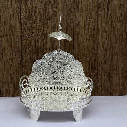925 pure sterling silver Singhasan, divine silver throne, god statue's stand chair Singhasan, temple art puja Aasan chouki article su981 - TRIBAL ORNAMENTS