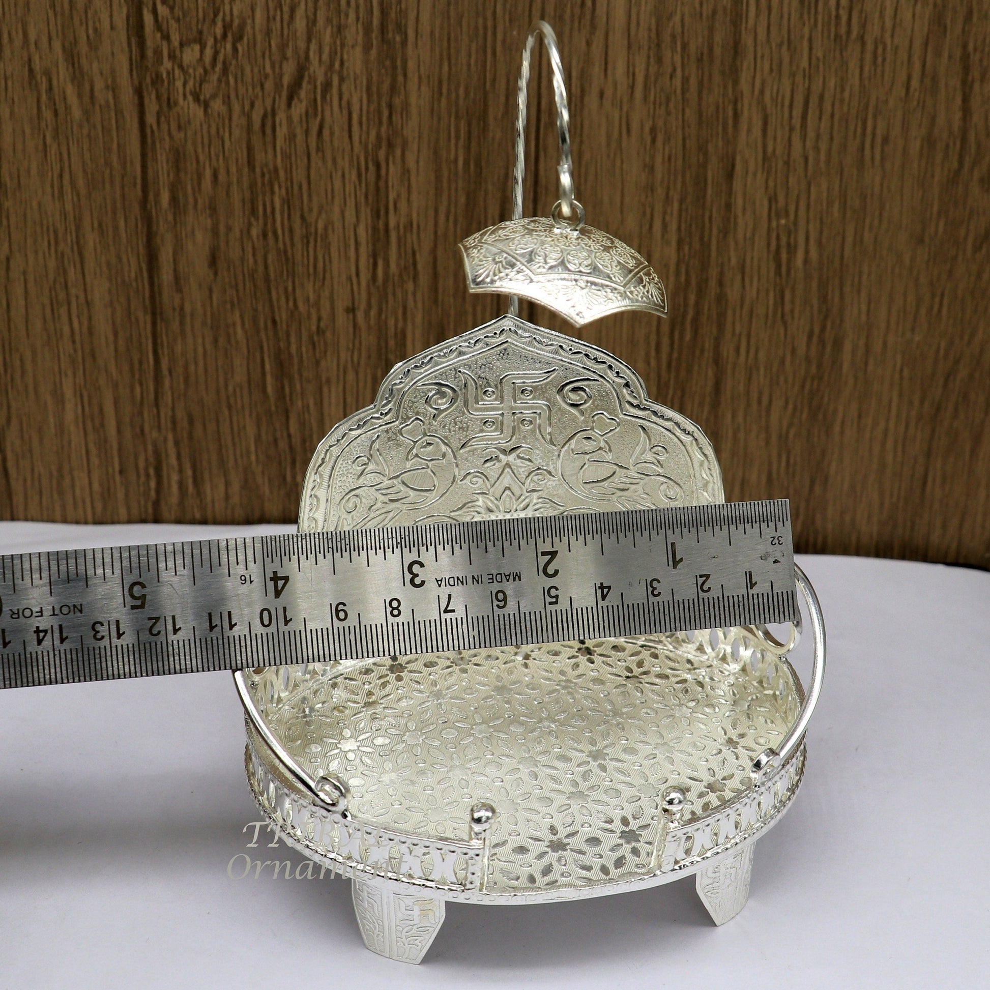 925 pure sterling silver Singhasan, divine silver throne, god statue's stand chair Singhasan, temple art puja Aasan chouki article su981 - TRIBAL ORNAMENTS