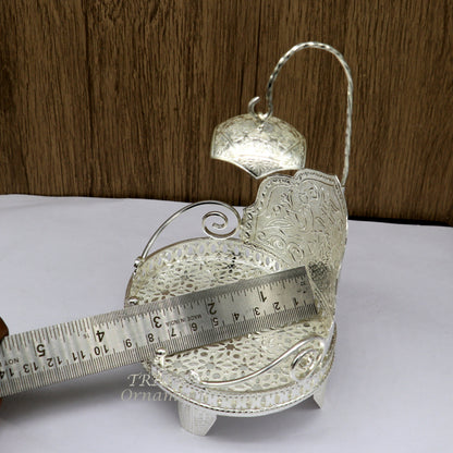 925 pure sterling silver Singhasan, divine silver throne, god statue's stand chair Singhasan, temple art puja Aasan chouki article su981 - TRIBAL ORNAMENTS