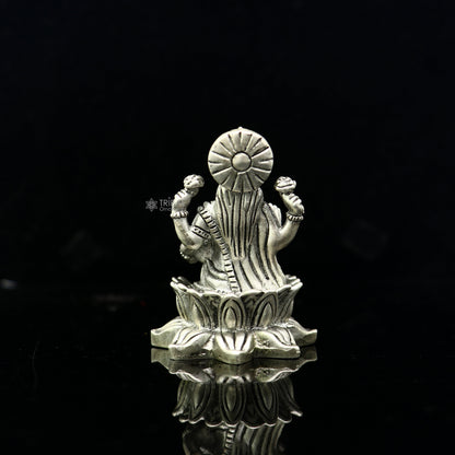 925 silver Goddess Lakshmi statue figurine for puja, symbolizing wealth and prosperity, ideal for Diwali festival worship.