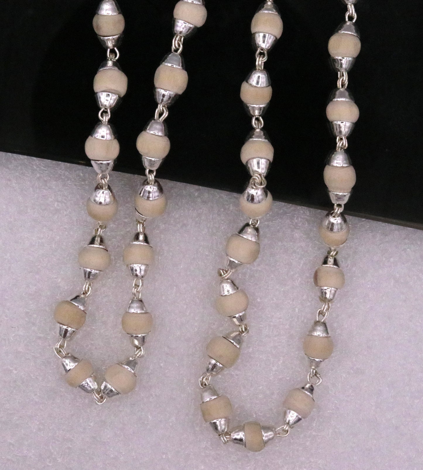 925 silver handcrafted Basil rosary plant beads silver chain necklace unisex jewelry used for Ayurveda, you feel protected and focused - TRIBAL ORNAMENTS