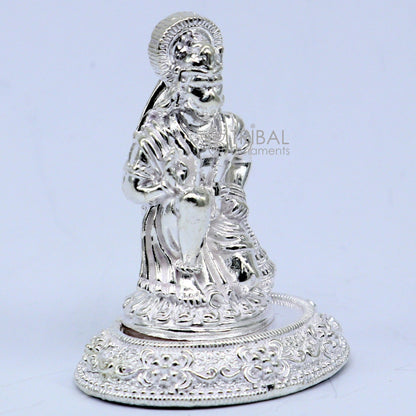 925 silver handmade Lord hanuman 1.6" small statue, best puja or gifting god hanuman statue sculpture home temple puja art, utensils art602 - TRIBAL ORNAMENTS