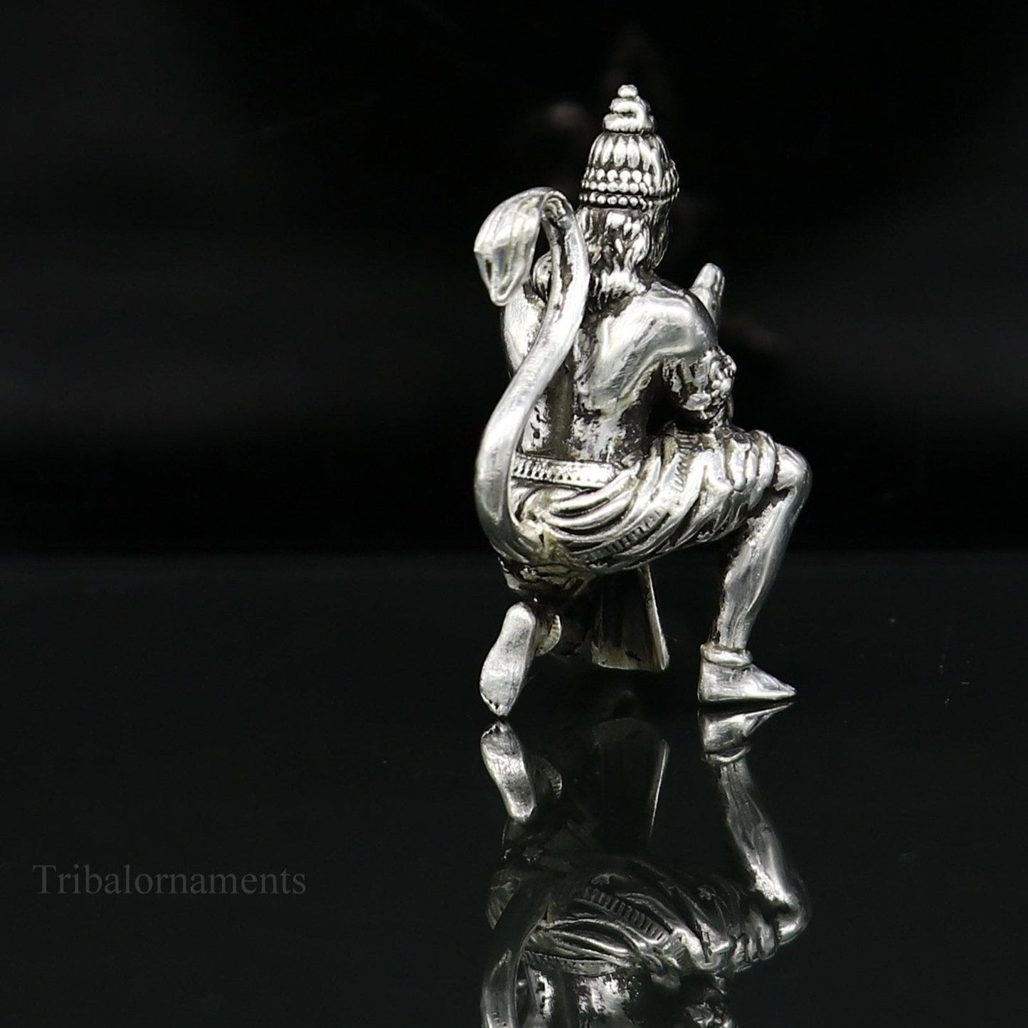 925 silver handmade Lord hanuman 1" small statue, best puja or gifting god hanuman statue sculpture home temple puja art, utensils art125 - TRIBAL ORNAMENTS