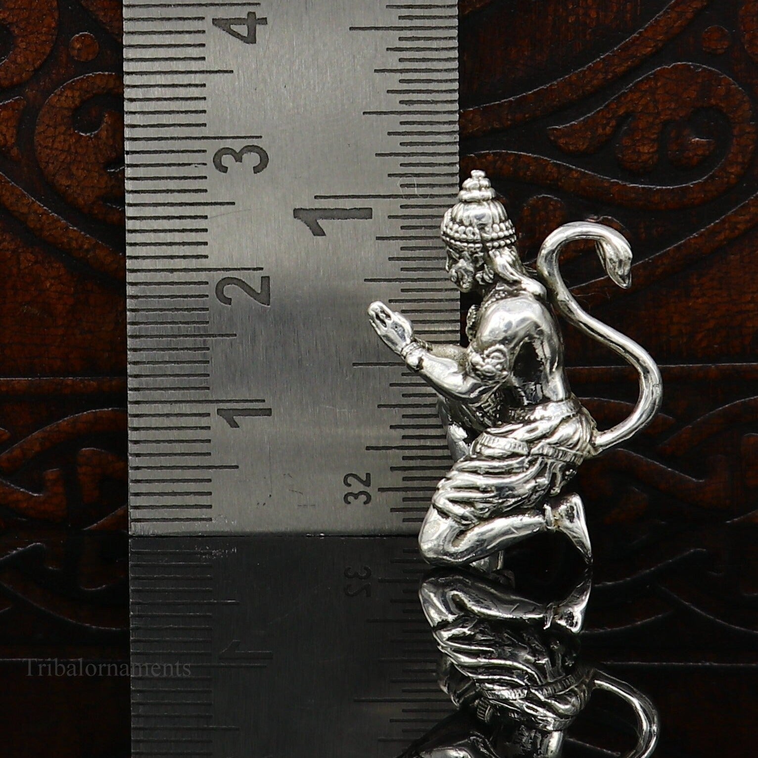 925 silver handmade Lord hanuman 1" small statue, best puja or gifting god hanuman statue sculpture home temple puja art, utensils art125 - TRIBAL ORNAMENTS