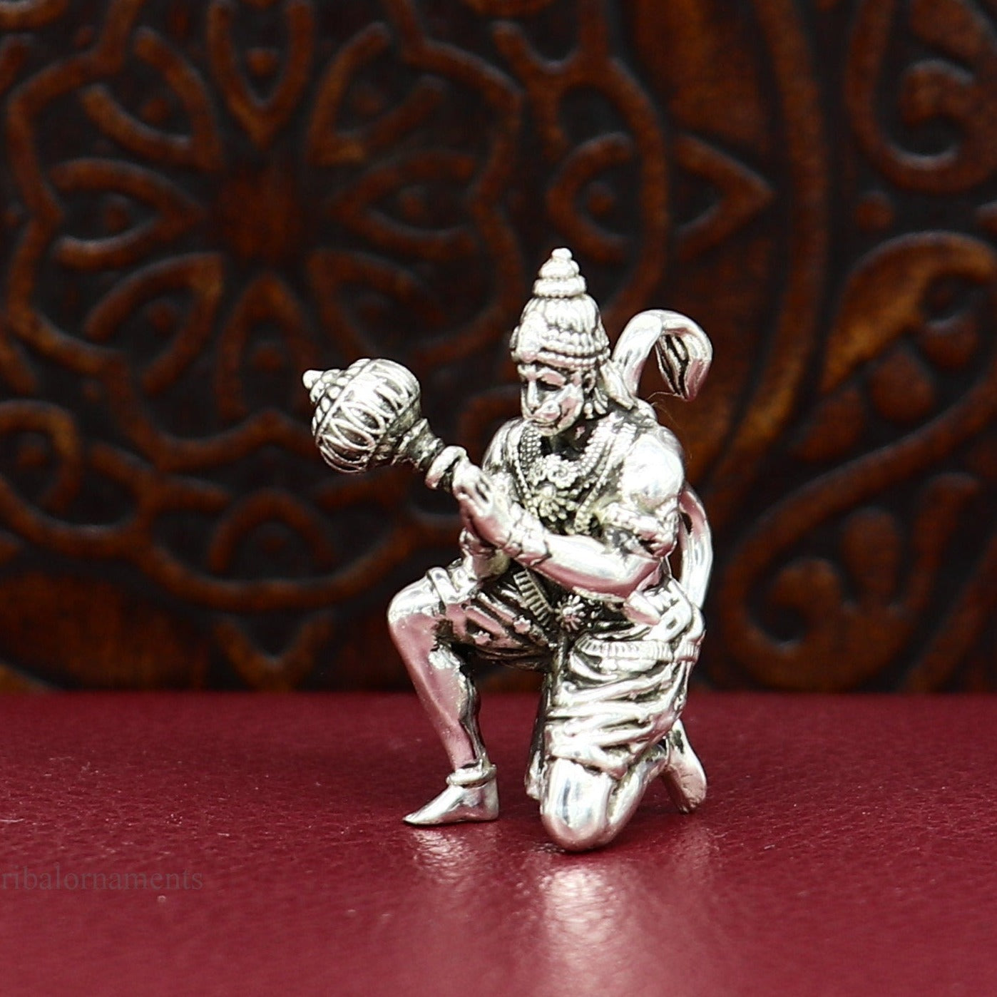 925 silver handmade Lord hanuman 1" small statue, best puja or gifting god hanuman statue sculpture home temple puja art, utensils art125 - TRIBAL ORNAMENTS