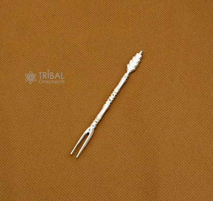 925 solid silver handmade chopsticks/fork snack fruit food fork excellent hand crafted design daily use otr011 - TRIBAL ORNAMENTS