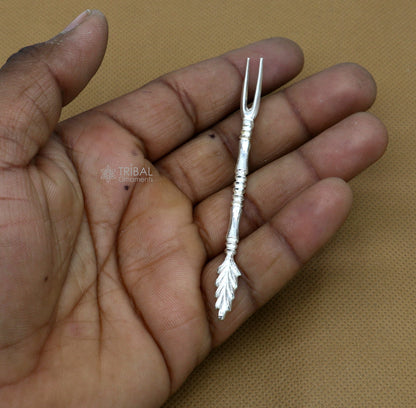 925 solid silver handmade chopsticks/fork snack fruit food fork excellent hand crafted design daily use otr011 - TRIBAL ORNAMENTS