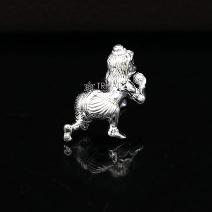 925 Solid silver handmade customized idol crawling Krishna, Bal Gopal, baby Krishna small statue sculpture home temple puja article art627 - TRIBAL ORNAMENTS