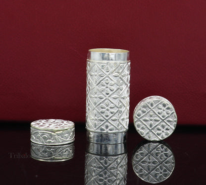 925 solid silver handmade royal 2 in use pill box, Tobacco box, storage box silver utensils, silver box, personal box men's accessory stb321 - TRIBAL ORNAMENTS