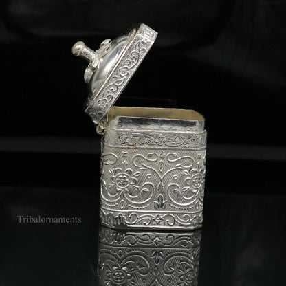 925 solid silver utensils vintage style trinket box, container/casket box bridal gifts floral work box, jewelry box silver utensils stb201 - TRIBAL ORNAMENTS