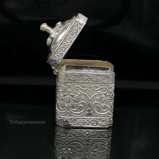 925 solid silver utensils vintage style trinket box, container/casket box bridal gifts floral work box, jewelry box silver utensils stb201 - TRIBAL ORNAMENTS