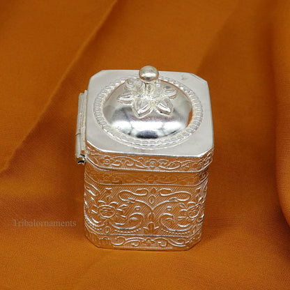 925 solid silver utensils vintage style trinket box, container/casket box bridal gifts floral work box, jewelry box silver utensils stb201 - TRIBAL ORNAMENTS
