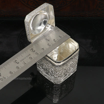 925 solid silver utensils vintage style trinket box, container/casket box bridal gifts floral work box, jewelry box silver utensils stb201 - TRIBAL ORNAMENTS