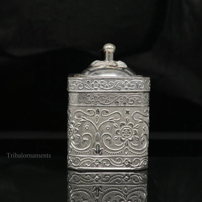 925 solid silver utensils vintage style trinket box, container/casket box bridal gifts floral work box, jewelry box silver utensils stb201 - TRIBAL ORNAMENTS