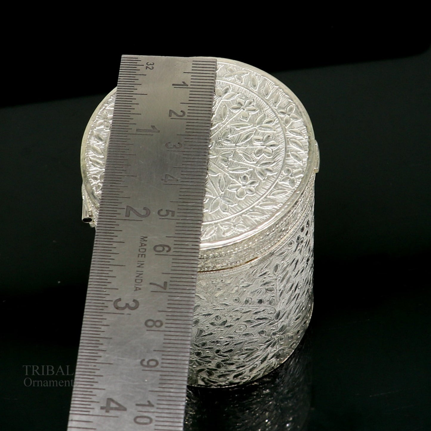 925 solid silver vintage style brides trinket box, container/casket box bridal floral work box, jewelry box silver utensils stb336 - TRIBAL ORNAMENTS