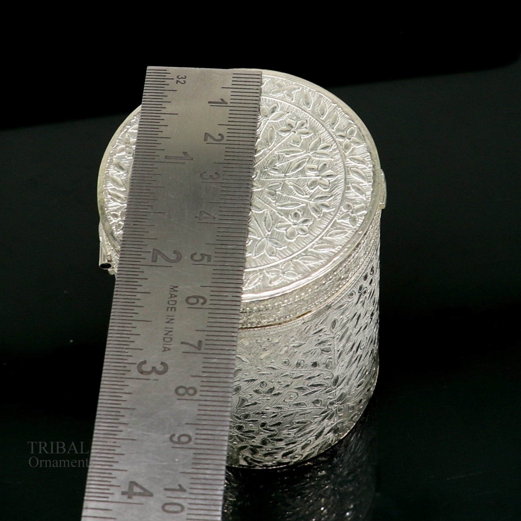 925 solid silver vintage style brides trinket box, container/casket box bridal floral work box, jewelry box silver utensils stb336 - TRIBAL ORNAMENTS