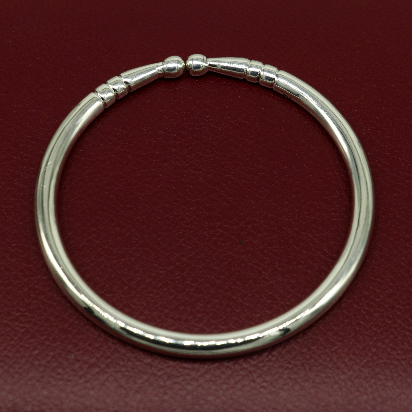 925 Solid sterling silver handmade customized design plain shiny bangle bracelet adjustable kada, best personalized gift for unisex nssk374 - TRIBAL ORNAMENTS